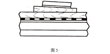 用壓木、木楔壓緊，見(jiàn)圖5